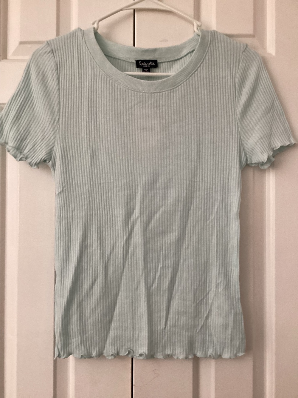 Splendid Light Mint Ribbed Short-Sleeve Tee